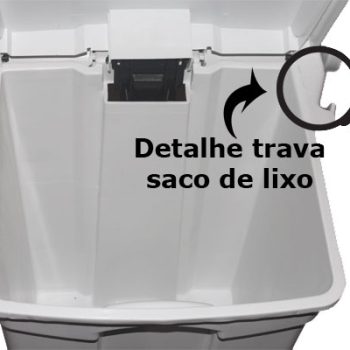 Lixeira 25 lts c/ pedal Branca Belosch - Image 2
