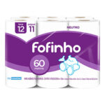Papel Higienico Fofinho Leve 12 e Pague 11 Rolos Com 60m Cada
